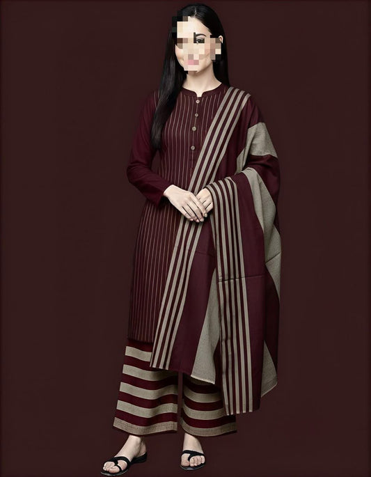 susi khaddar winter collection (mehroon)